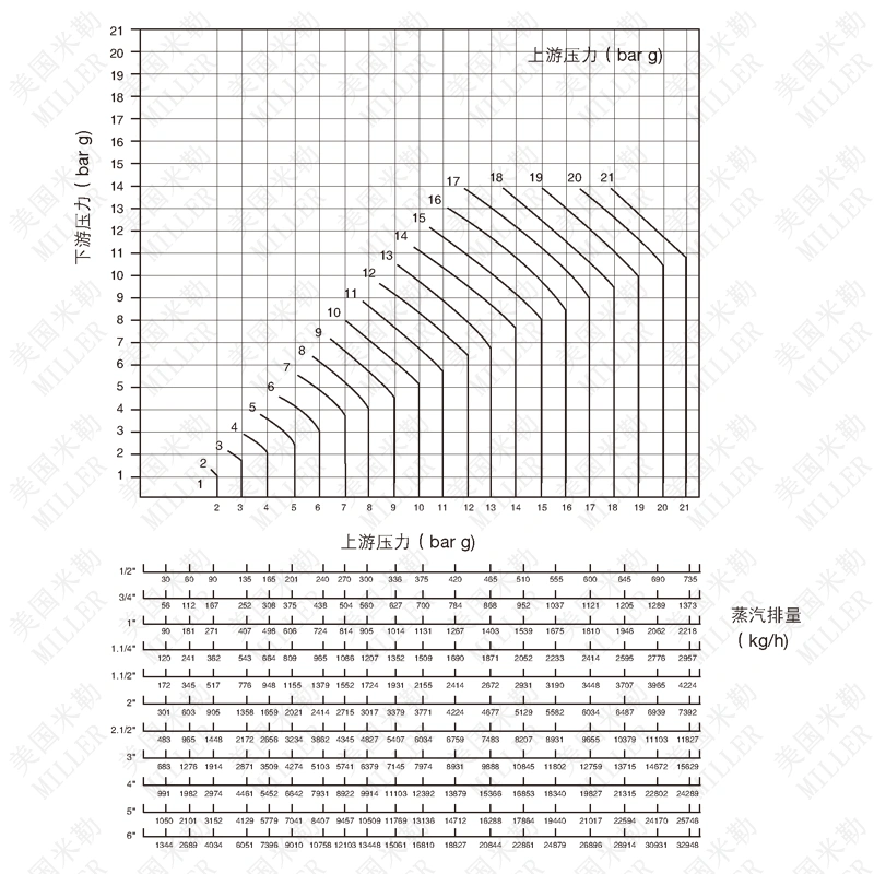 进口蒸汽减压阀流量图